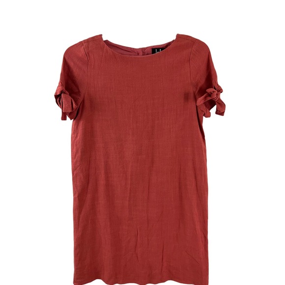 Lulus Women's Orange Solid Size Small Linen & Rayon Shirt Top Blouse Button Back - Picture 1 of 6